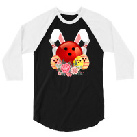 Bowling Easter Bunny Egg 2020 Rabbit Flowers Pascha Bowler 3/4 Sleeve Shirt | Artistshot