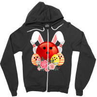 Bowling Easter Bunny Egg 2020 Rabbit Flowers Pascha Bowler Zipper Hoodie | Artistshot