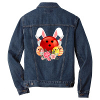 Bowling Easter Bunny Egg 2020 Rabbit Flowers Pascha Bowler Men Denim Jacket | Artistshot