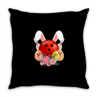 Bowling Easter Bunny Egg 2020 Rabbit Flowers Pascha Bowler Throw Pillow | Artistshot