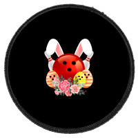 Bowling Easter Bunny Egg 2020 Rabbit Flowers Pascha Bowler Round Patch | Artistshot