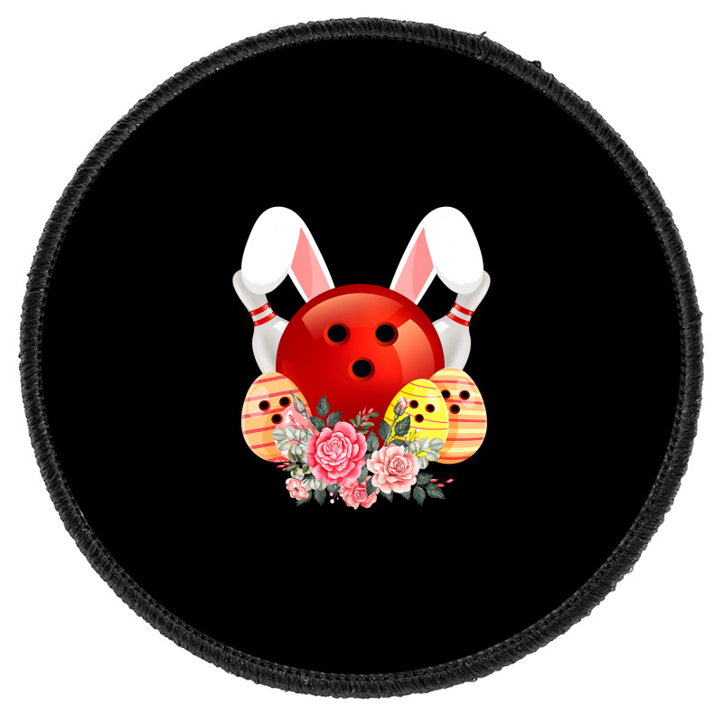 Bowling Easter Bunny Egg 2020 Rabbit Flowers Pascha Bowler Round Patch by Haley1989 | Artistshot