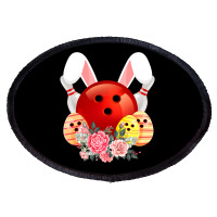 Bowling Easter Bunny Egg 2020 Rabbit Flowers Pascha Bowler Oval Patch | Artistshot