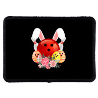 Bowling Easter Bunny Egg 2020 Rabbit Flowers Pascha Bowler Rectangle Patch | Artistshot