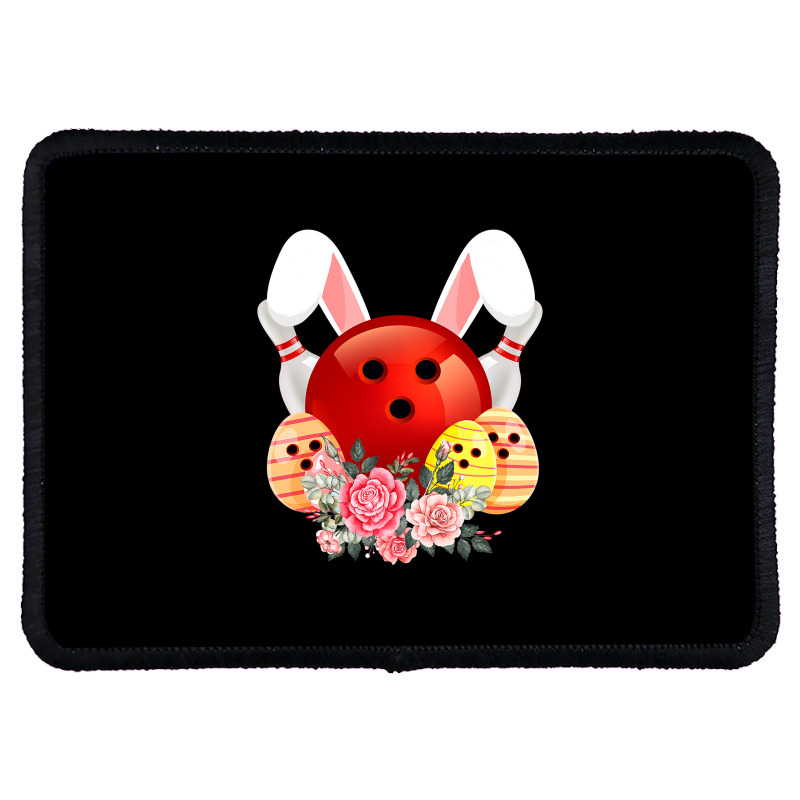 Bowling Easter Bunny Egg 2020 Rabbit Flowers Pascha Bowler Rectangle Patch by Haley1989 | Artistshot