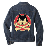 Hallo I Am The Cat Felix Ladies Denim Jacket | Artistshot