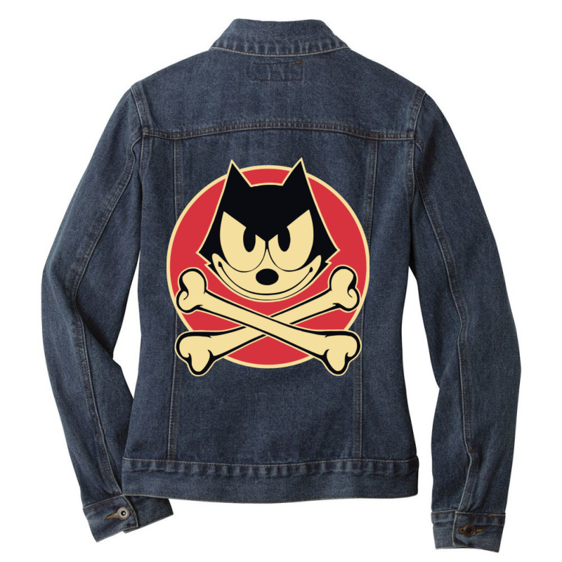 Hallo I Am The Cat Felix Ladies Denim Jacket by atereabag | Artistshot