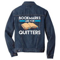 Bookmarks Are For Quitters Funny Reading Long Sleeve T Shirt Men Denim Jacket | Artistshot