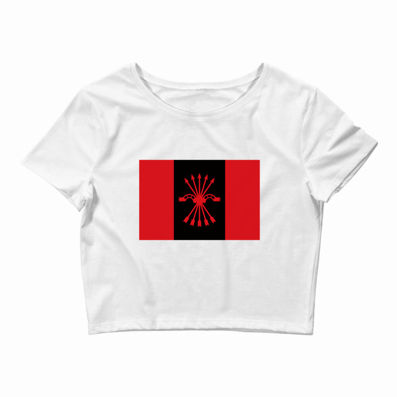 Falange Movement Flag Long Sleeve T Shirt Crop Top by cm-arts | Artistshot