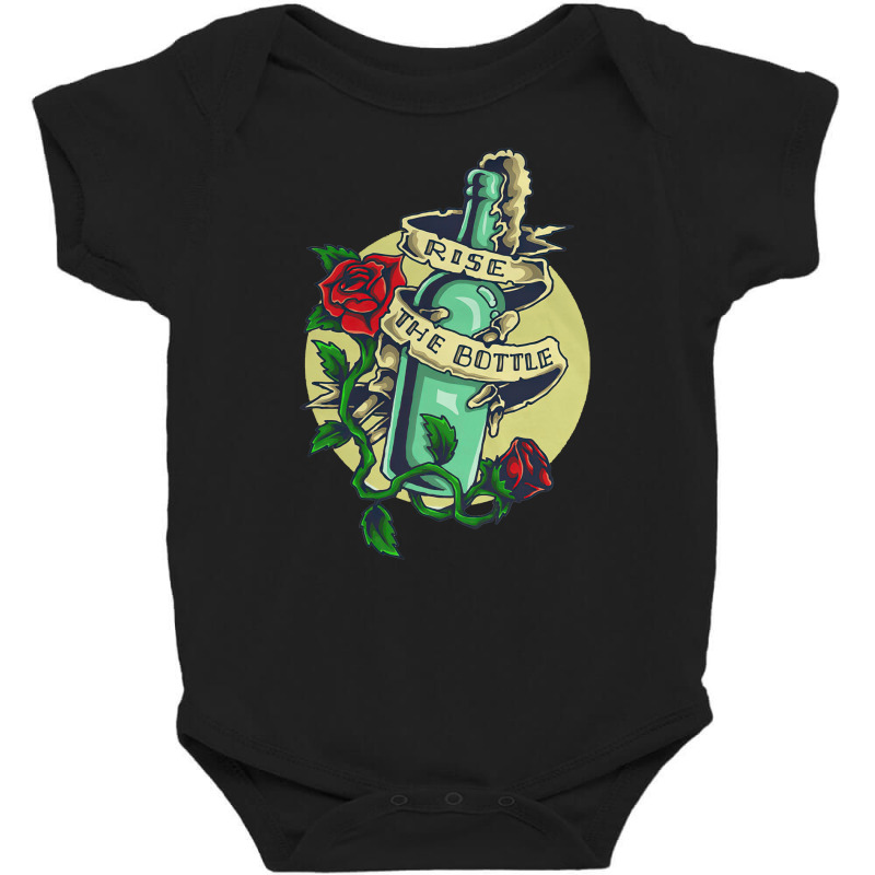 Rise The Bottle, Rise The Bottle Sea Sail, Rise, The Bottle, Sea Sail, Baby Bodysuit | Artistshot