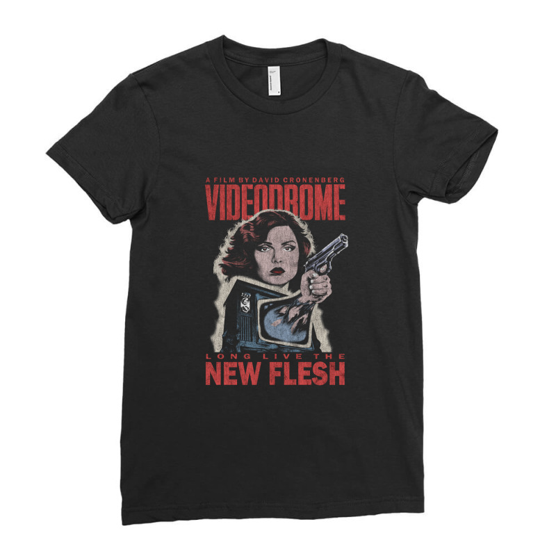 Videodrome (distressed) Ladies Fitted T-Shirt by cm-arts | Artistshot