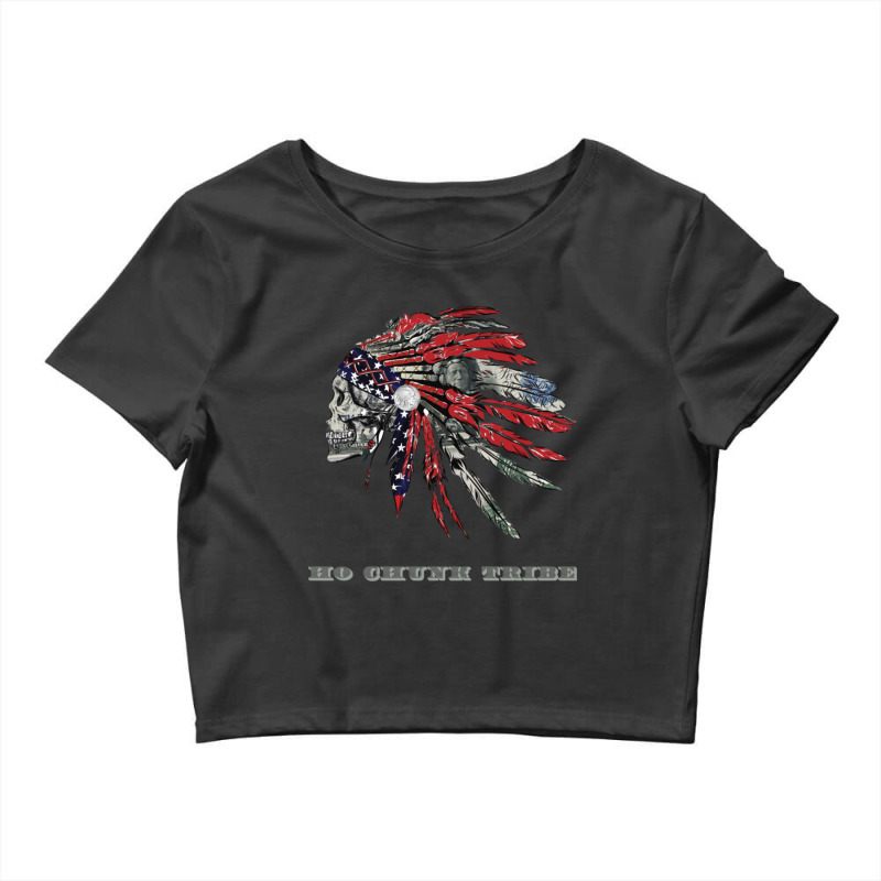 Ho Chunk Native American Indian Flag Money Headress Crop Top by cm-arts | Artistshot