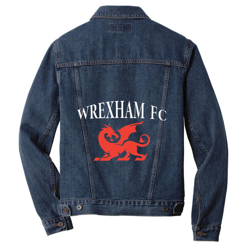 Red Football Dragon Design Men Denim Jacket | Artistshot