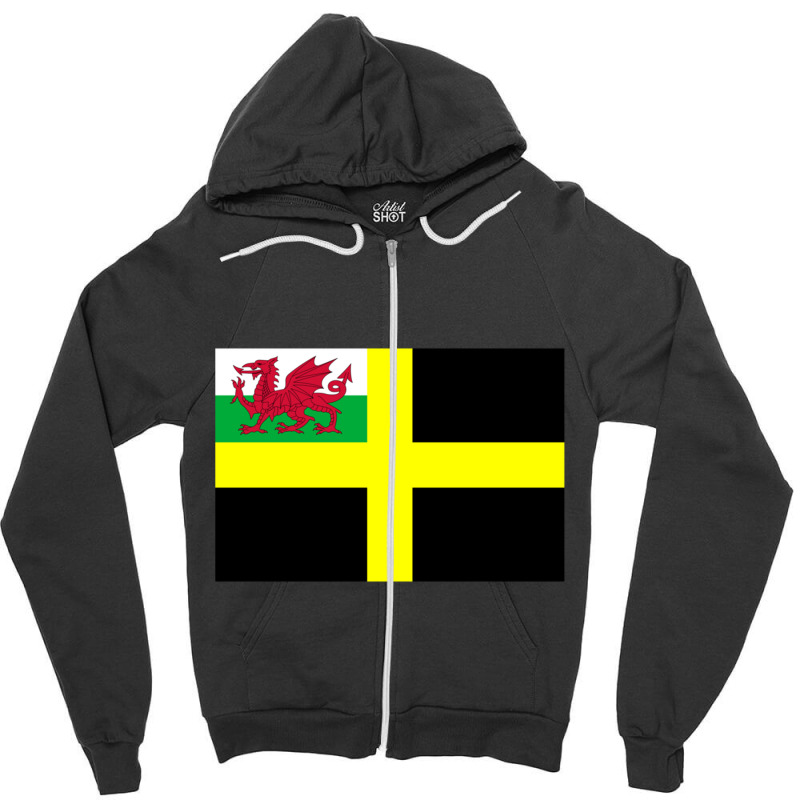 St David_s Flag Zipper Hoodie | Artistshot