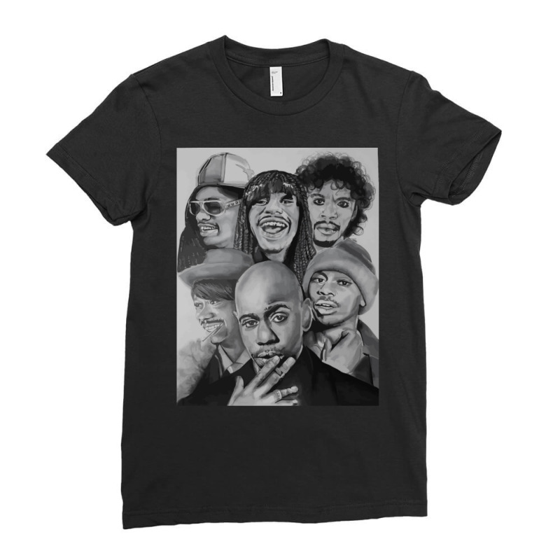 Dave Chappelle Transform Many Face Ladies Fitted T-Shirt by cm-arts | Artistshot