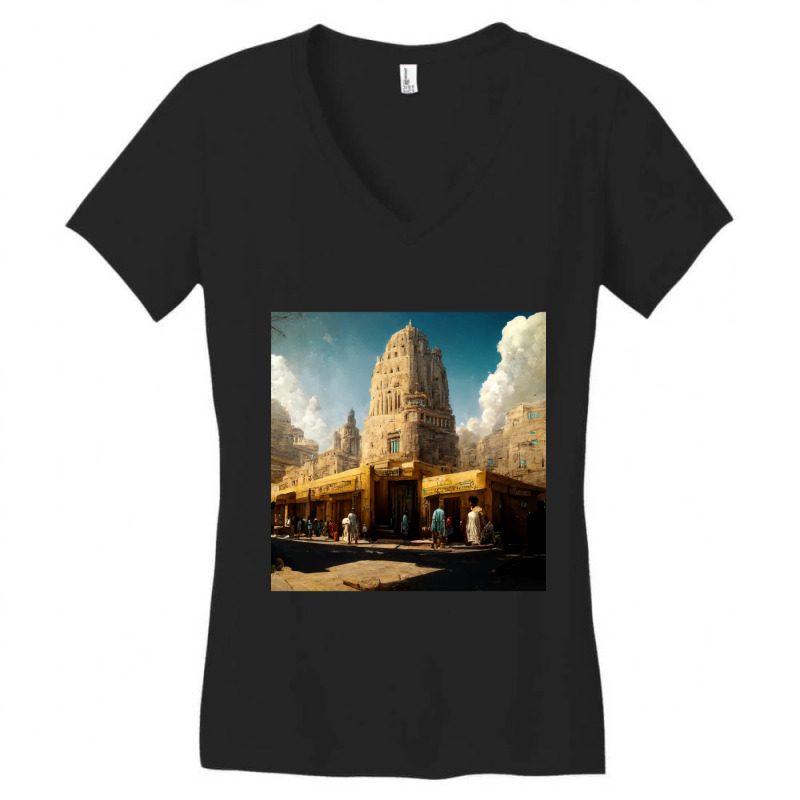 The Time Of The Pharaohs Women's V-Neck T-Shirt by cm-arts | Artistshot