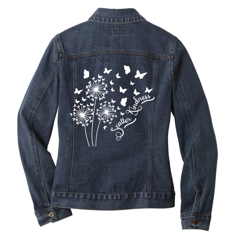 Dandelion Scatter Kindness & Be Kind Matching Family Gifts Pullover Ho Ladies Denim Jacket by cm-arts | Artistshot