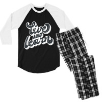 Live And Learn Black Men's 3/4 Sleeve Pajama Set | Artistshot