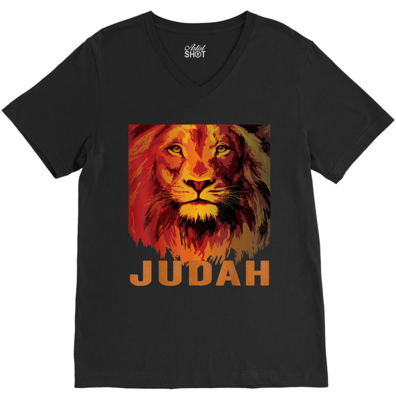 Lion Of Judah Tribe Hebrew Israelite Messianic V-neck Tee | Artistshot