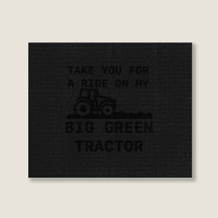 Big Green Tractor Landscape Canvas Print | Artistshot