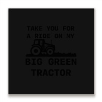 Big Green Tractor Metal Print Square | Artistshot