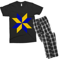 Blue And Gold Quilt Star Men's T-shirt Pajama Set | Artistshot