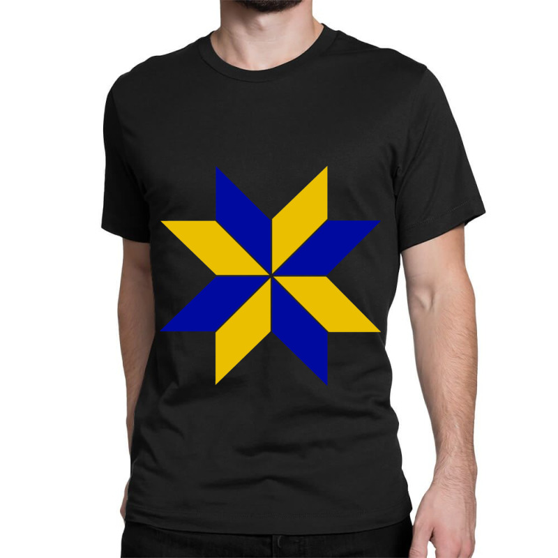 Blue And Gold Quilt Star Classic T-shirt | Artistshot