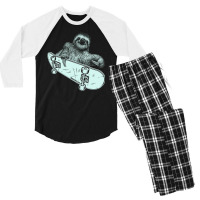 Sloth Riding A Skateboard, Sloth, Riding, Skateboard, Guys Animal, All Men's 3/4 Sleeve Pajama Set | Artistshot