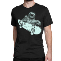 Sloth Riding A Skateboard, Sloth, Riding, Skateboard, Guys Animal, All Classic T-shirt | Artistshot