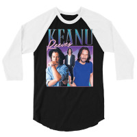 Kenau Reeves Homage, Kenau Reeves Homage Art, Kenau Reeves Homage Pain 3/4 Sleeve Shirt | Artistshot