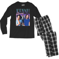 Kenau Reeves Homage, Kenau Reeves Homage Art, Kenau Reeves Homage Pain Men's Long Sleeve Pajama Set | Artistshot