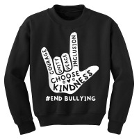 Love Sign Language Unity Day Orange Kids 2022 Anti Bullying T Shirt Youth Sweatshirt | Artistshot