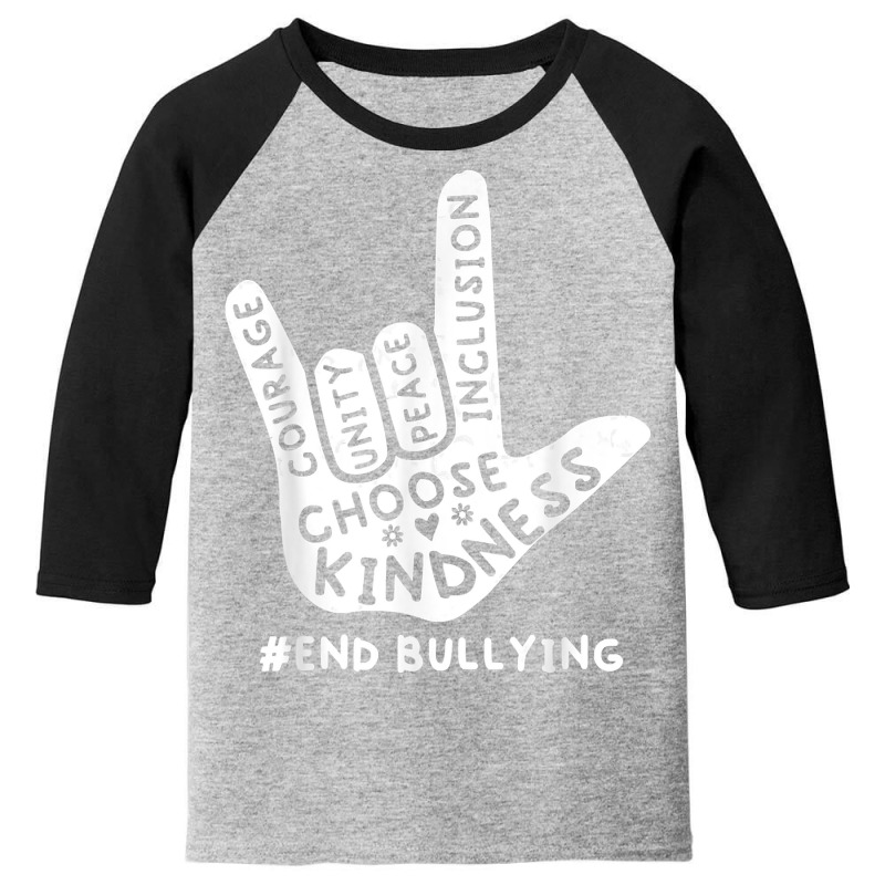 Love Sign Language Unity Day Orange Kids 2022 Anti Bullying T Shirt Youth 3/4 Sleeve by alyshasur9x | Artistshot