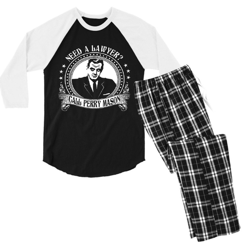 Dilostyle Aucar Perry Mason, Need A Lawyer, Call Perry Mason, Dilostyl Men's 3/4 Sleeve Pajama Set | Artistshot