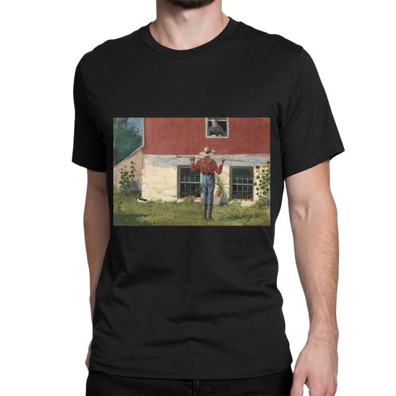 In The Garden (rustic Courtship) By Winslow Homer Classic T-shirt by atereabag | Artistshot