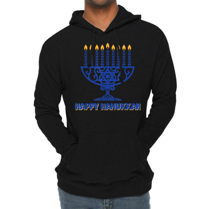 Menorah Happy Hanukkah Chanukah Jewish Holiday Menorah T Shirt Lightweight Hoodie | Artistshot