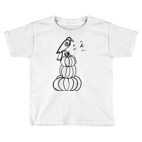 Minimalist Drawing Halloween Crow Pumpkins Fall Orange Art T Shirt Toddler T-shirt | Artistshot