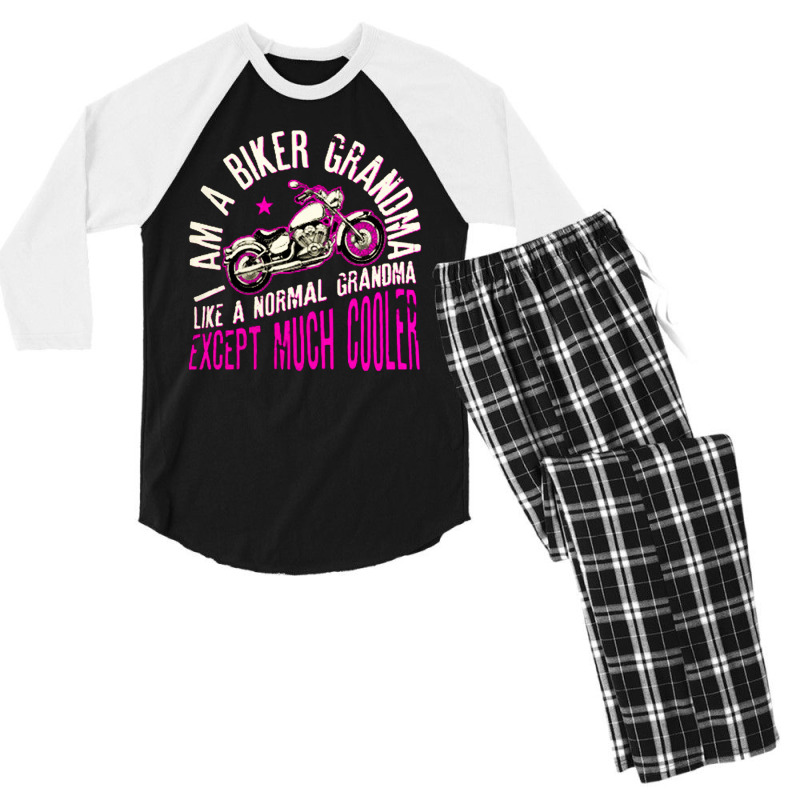 I Am A Biker Grandma, Grandmother, I Am A Biker Grandma Ary, I Am A Bi Men's 3/4 Sleeve Pajama Set | Artistshot