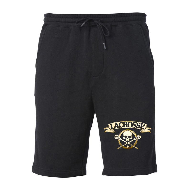 Lacrosse Skull And Crossbones, Lacrosse Skull And Crossbones Art, Lacr Fleece Short | Artistshot