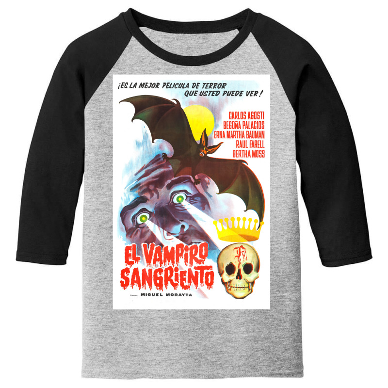 Vintage 1962 Horror Movie Poster El Vampiro Sangriento Youth 3/4 Sleeve by Min02 | Artistshot