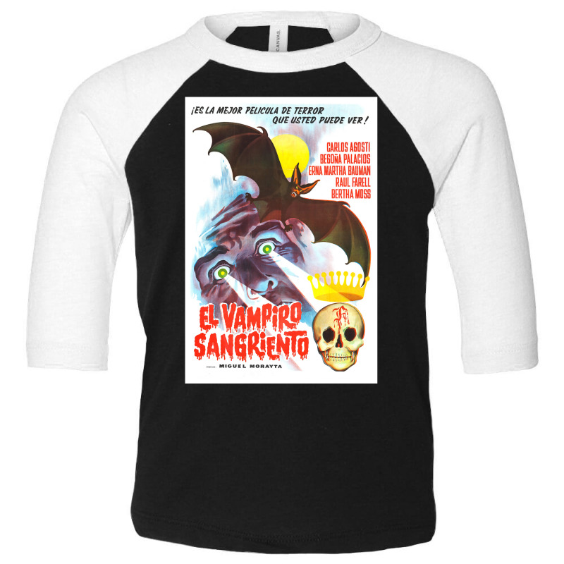 Vintage 1962 Horror Movie Poster El Vampiro Sangriento Toddler 3/4 Sleeve Tee by Min02 | Artistshot