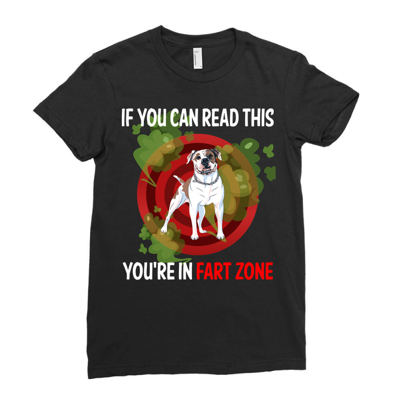 Fart Zone American Bulldog 01, Fart Zone American Bulldog 01 Painting, Ladies Fitted T-Shirt by SHOPTRREU5 | Artistshot