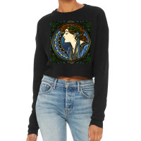 Art Nouveau Woman, L'ermitage Paul Berthon Alphonse Mucha, L'ermitage, Cropped Sweater | Artistshot