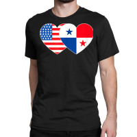 Panama&usa Flag Twin Heart For Panamian Americans Panamanian T Shirt Classic T-shirt | Artistshot