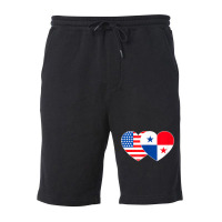 Panama&usa Flag Twin Heart For Panamian Americans Panamanian T Shirt Fleece Short | Artistshot