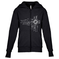 Cpu Heart Chipset Board Electrical Electronic Engineer Long Sleeve T S Youth Zipper Hoodie | Artistshot