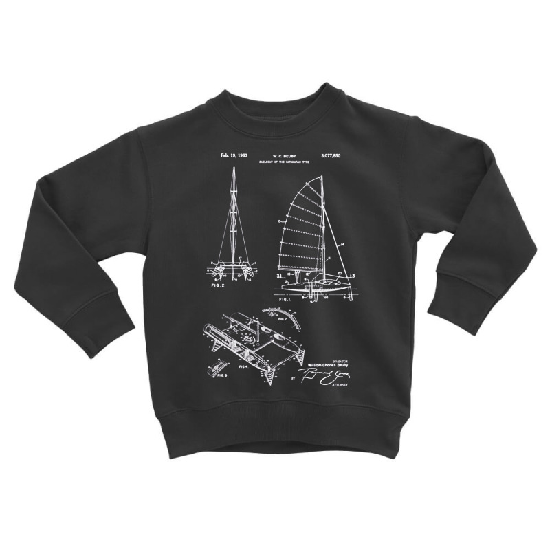 Catamaran Sailboat Patent Print, Catamaran Sailboat Patent, Catamaran, Toddler Sweatshirt by SHOPUYTY | Artistshot