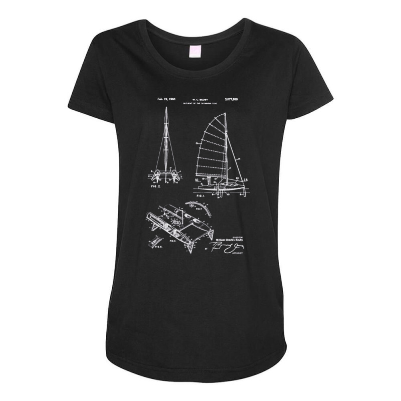 Catamaran Sailboat Patent Print, Catamaran Sailboat Patent, Catamaran, Maternity Scoop Neck T-shirt by SHOPUYTY | Artistshot