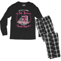 Just A Girl In Love With A Truck Driver Truck Loving Wife Men's Long Sleeve Pajama Set | Artistshot