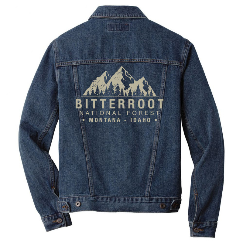 Bitterroot National Forest Montana Idaho Pullover Men Denim Jacket by badieu97 | Artistshot